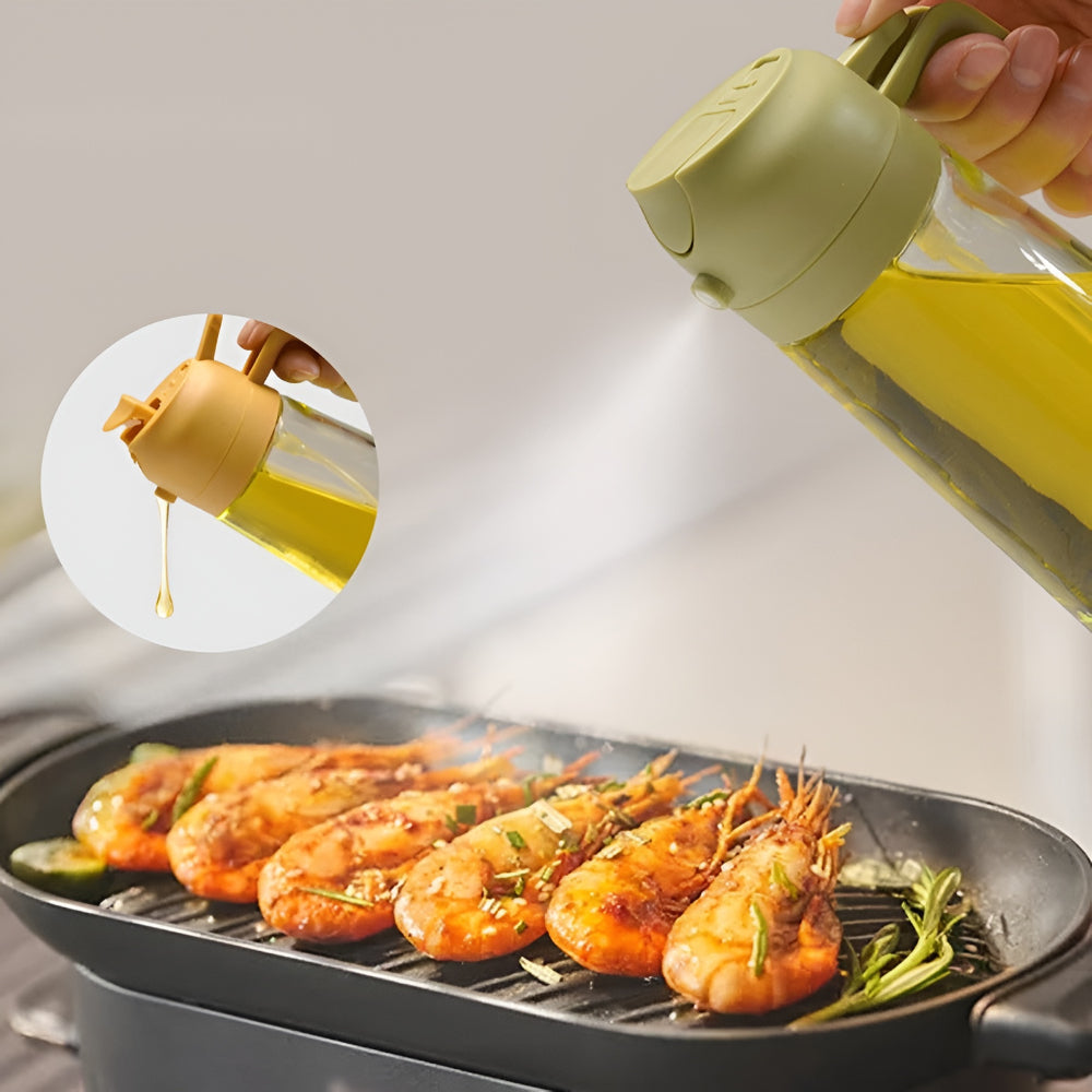 Glass Oil Dispenser And Sprayer For Kitchen, Refillable Spray Bottle
