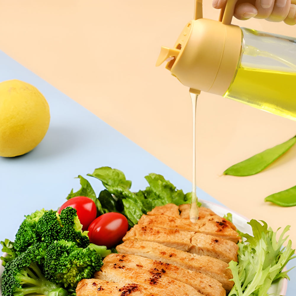 Glass Oil Dispenser And Sprayer For Kitchen, Refillable Spray Bottle