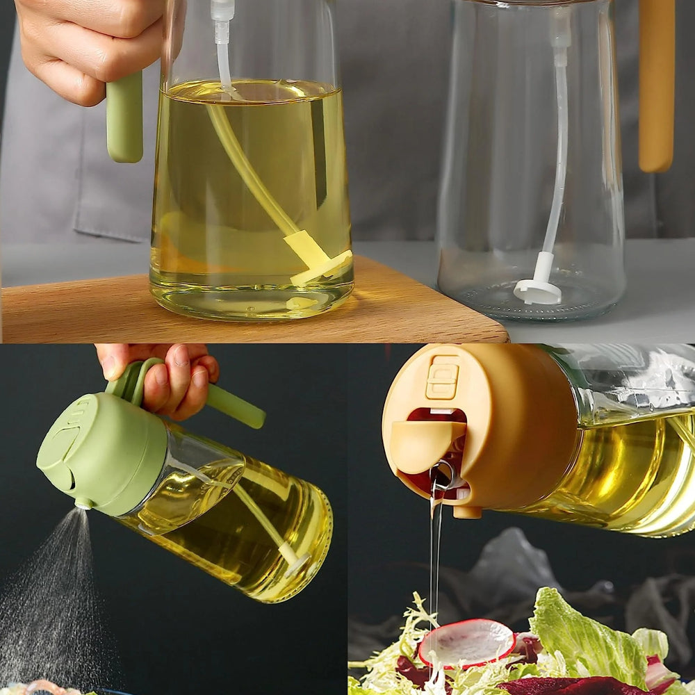 Glass Oil Dispenser And Sprayer For Kitchen, Refillable Spray Bottle