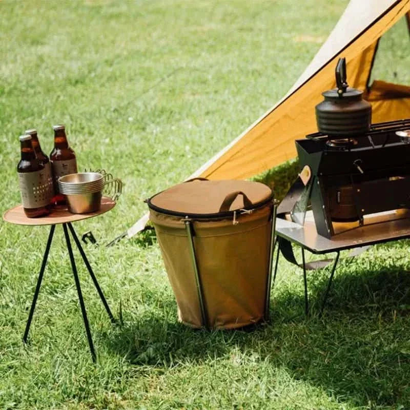TrailNest hopfällbar campingkorg med oxfordtyg och 20 liters kapacitet, PVC-foder