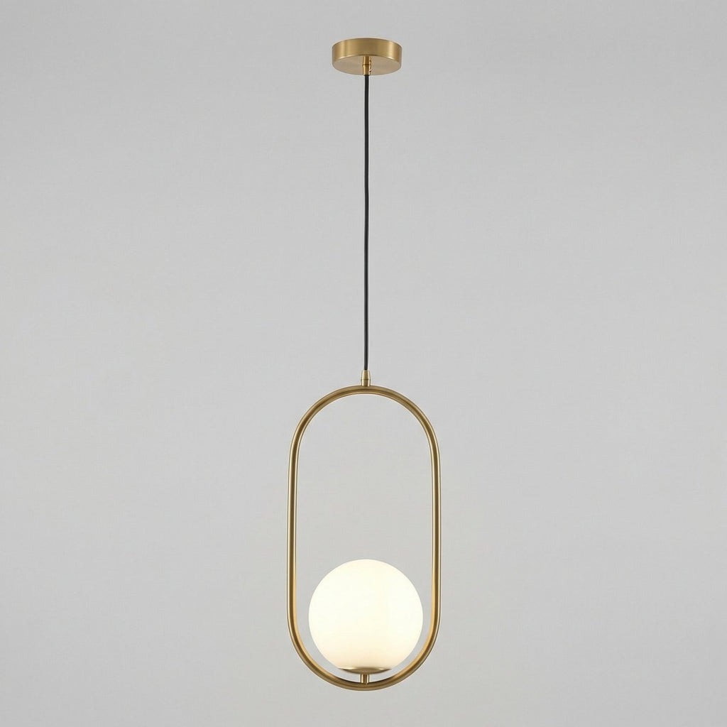 Metal Oval Frame Pendant Light Fixture Modern Design 18 Inches | Rosalyssa