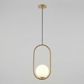 Metal Oval Frame Pendant Light Fixture Modern Design 18 Inches | Rosalyssa