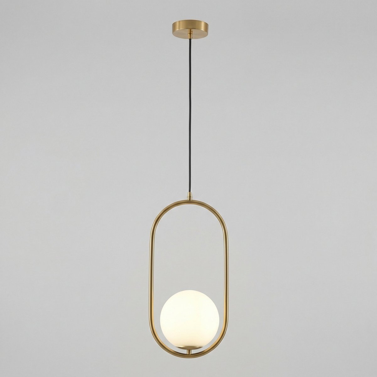 Metal Oval Frame Pendant Light Fixture Modern Design 18 Inches | Rosalyssa