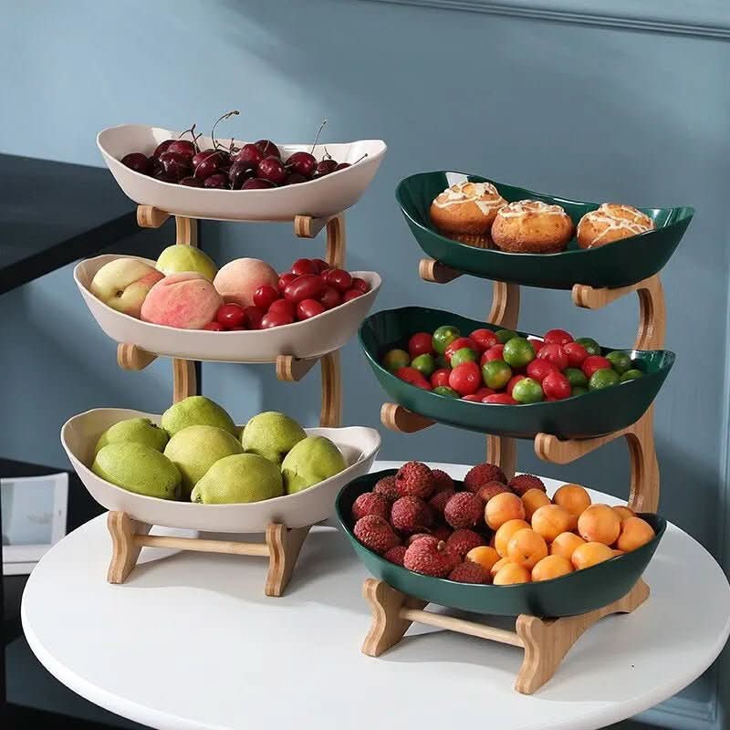 Asteria Home Etagere Two- and Three-Tier Fruit Bowl and Metal Storage Shelf