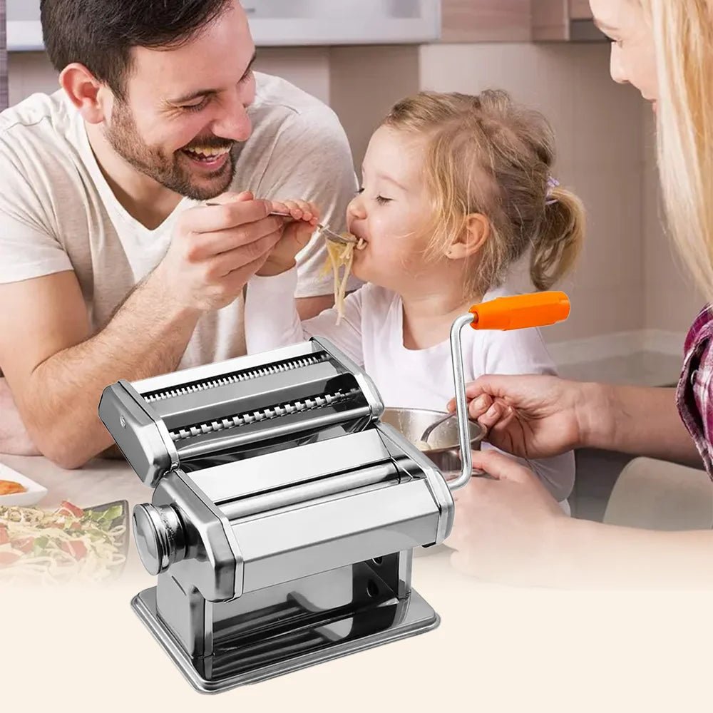 PastaCraft Hand Crank Pasta Machine With Seven Adjustable Thickness Settings