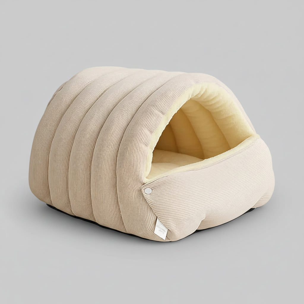 Cozy Plush Cat Cave Bed For Warm Indoor Sleeping And Relaxation