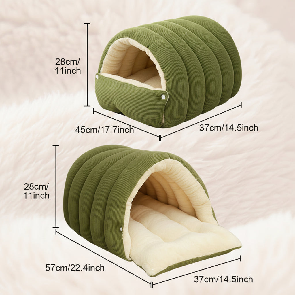 Cozy Plush Cat Cave Bed For Warm Indoor Sleeping And Relaxation