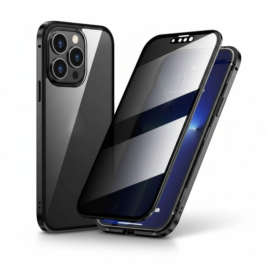 Privacy Anti-Spy Phone Case With 360 Degree Tempered Glass Cover