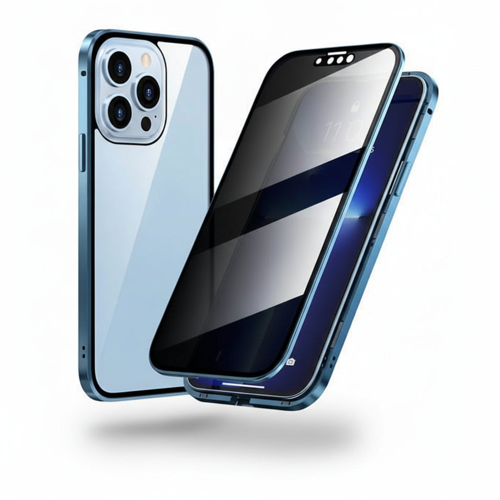 Privacy Anti-Spy Phone Case With 360 Degree Tempered Glass Cover