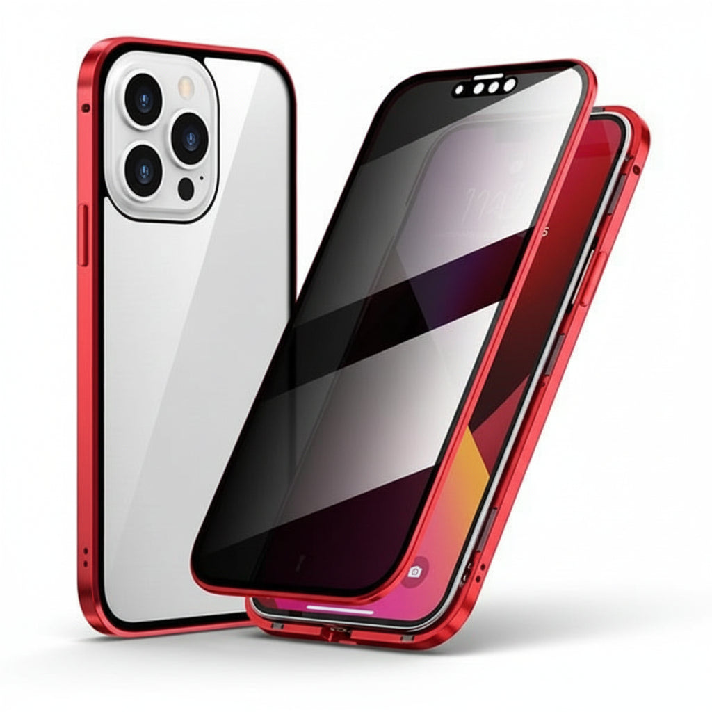Privacy Anti-Spy Phone Case With 360 Degree Tempered Glass Cover