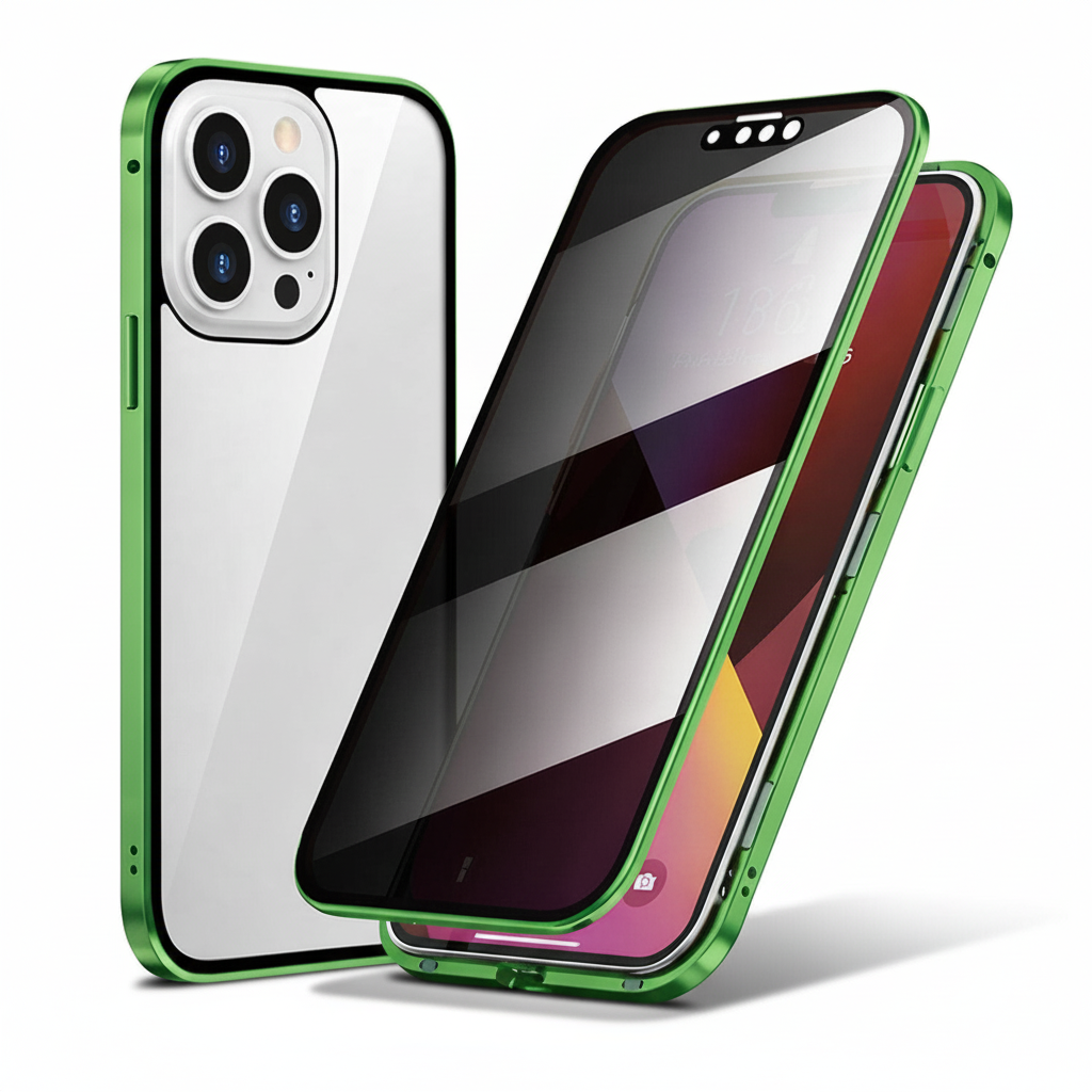 Privacy Anti-Spy Phone Case With 360 Degree Tempered Glass Cover