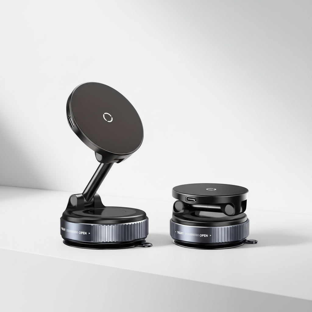Magnetische aluminium autolader voor telefoon met dashboardhouder