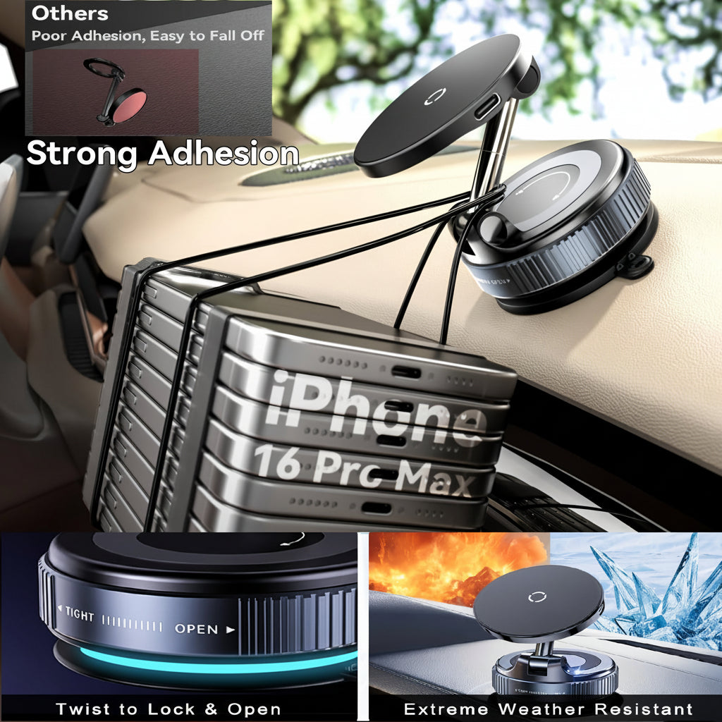 Magnetische aluminium autolader voor telefoon met dashboardhouder