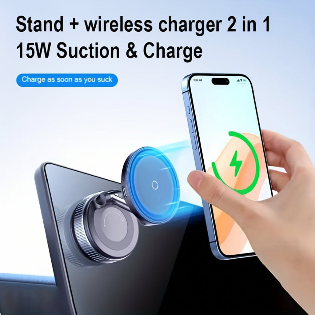 Magnetische aluminium autolader voor telefoon met dashboardhouder