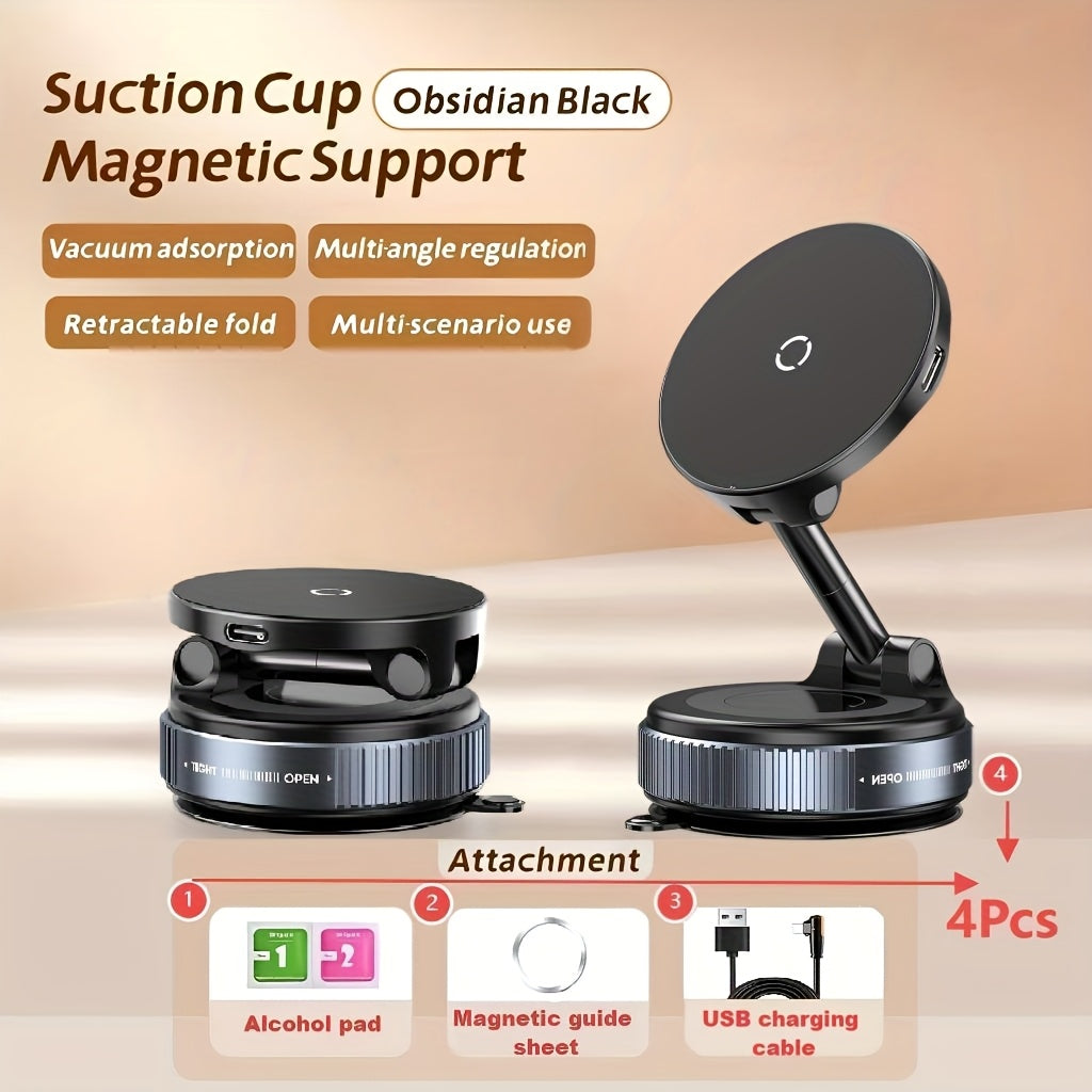 Magnetische aluminium autolader voor telefoon met dashboardhouder