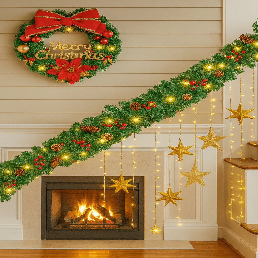 LumaGlow Verlichte Kerstslinger Met Timerfunctie
