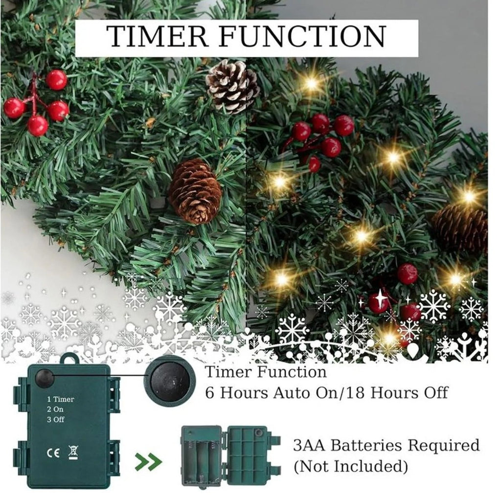 LumaGlow Verlichte Kerstslinger Met Timerfunctie