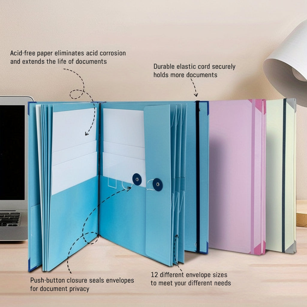Binder Organizer Set For Home Records In Pink Folder Kit