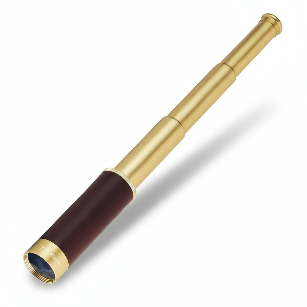 Brass Leather Monocular Telescope With 25x Zoom For Long Distance Viewing