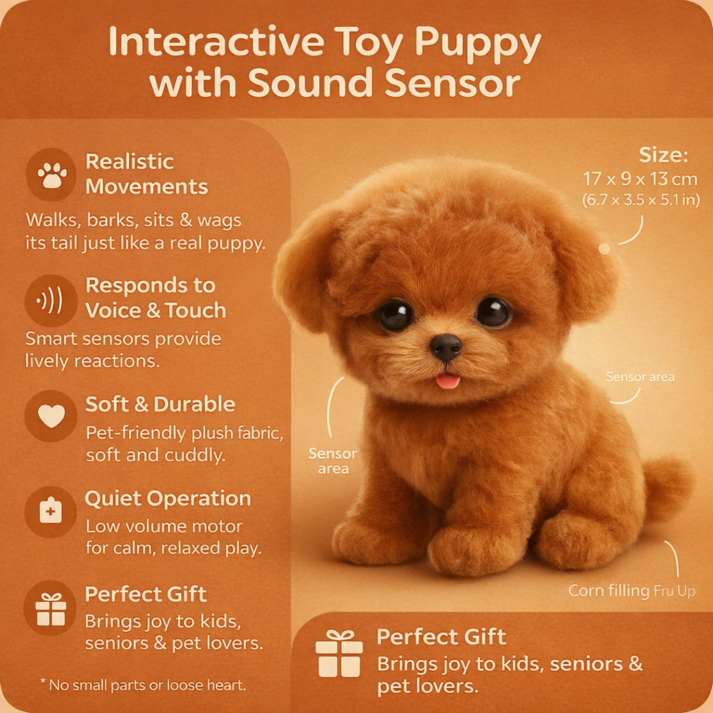 Realistic Moving Dog Plush Toy With Interactive Sounds