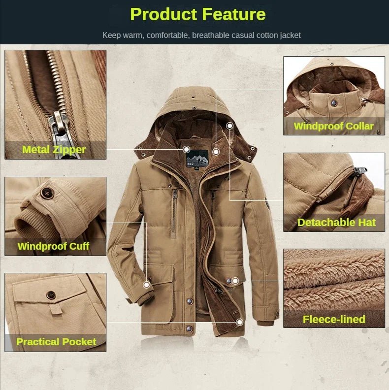 EcoLeaf Insulated Men's Winter Jacket With Rainproof Design