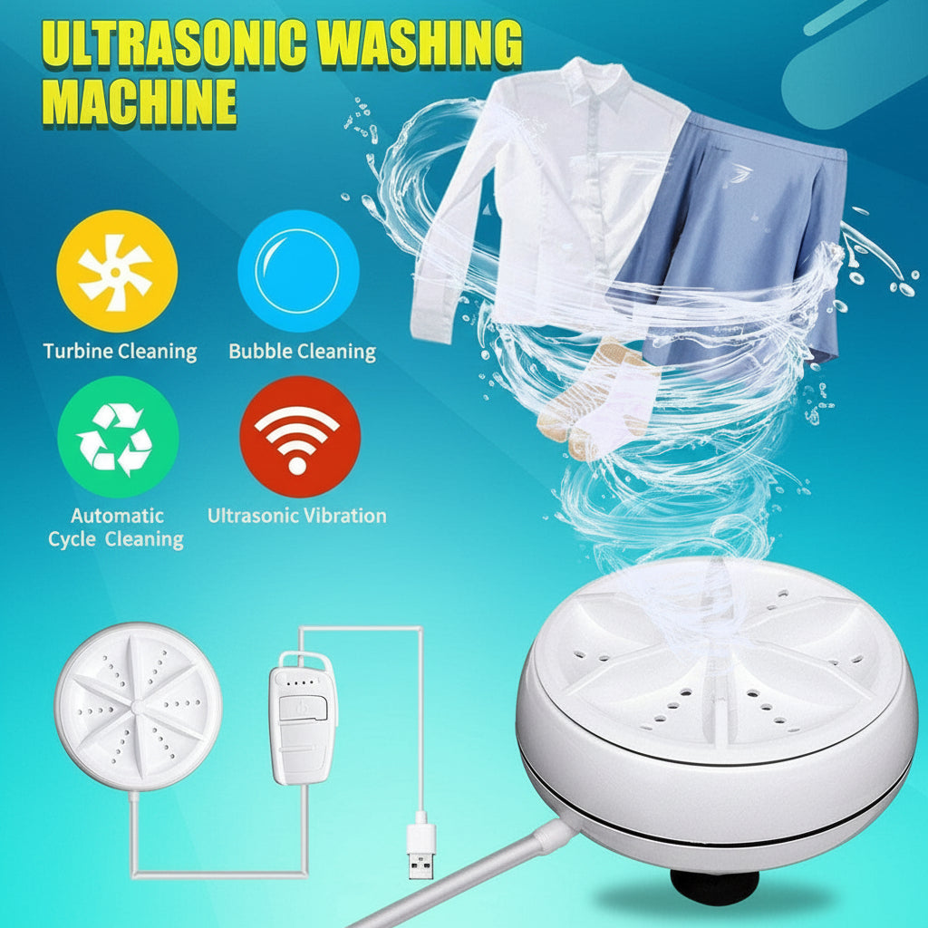 Portable USB Ultrasonic Clothes Washer For Travel And Delicate Loads