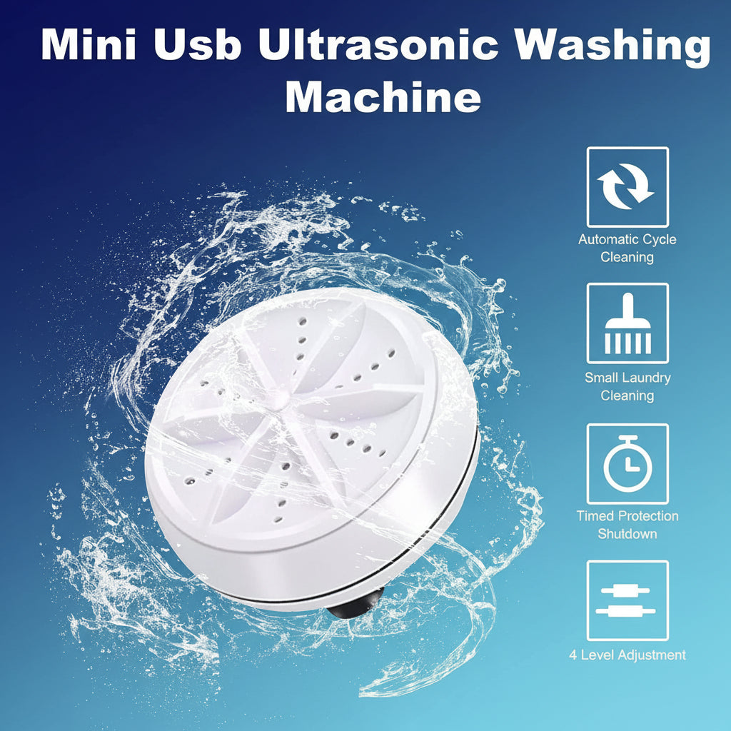 Portable USB Ultrasonic Clothes Washer For Travel And Delicate Loads