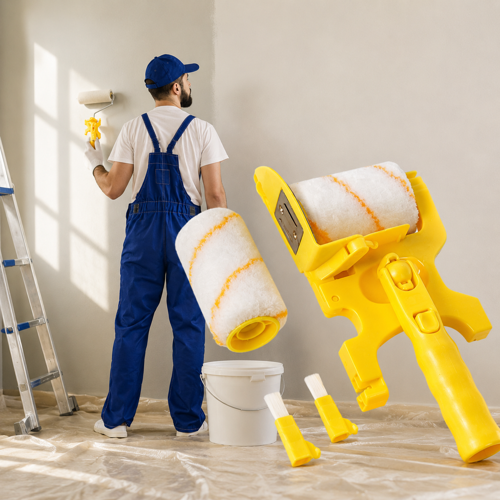 Precision Paint Roller Brush With Textured Cover For Home Painting