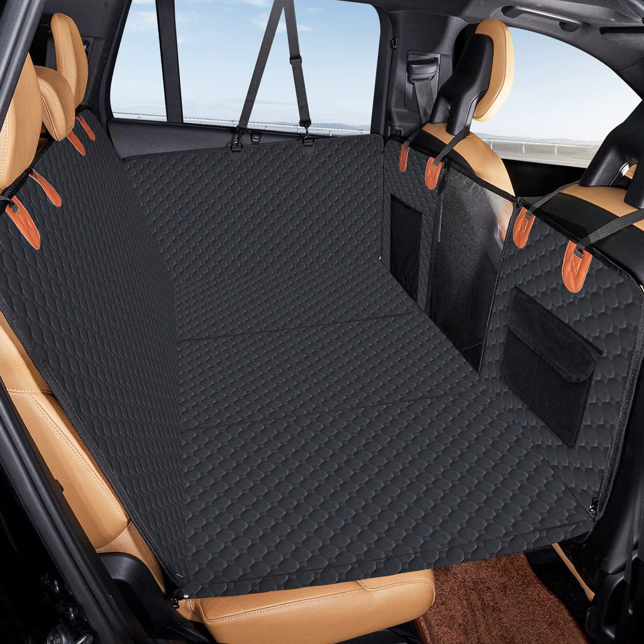 Premium Dog Seat Cover With Hard Bottom For SUVs And Cars