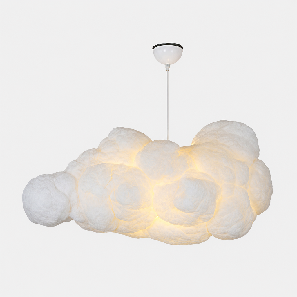 Bílý závěsný lustr White Cloud pro strop v moderním stylu lustrů