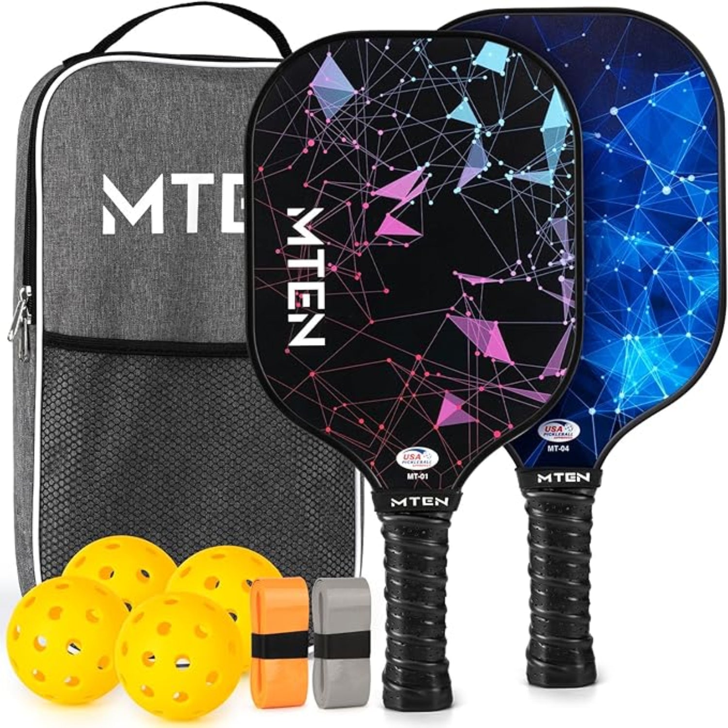 Lettvekts Pickleball-racketsett i glassfiber med baller