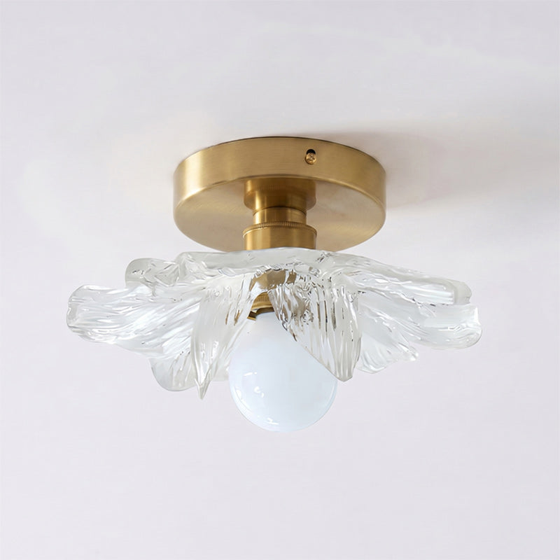 Plafonnier en résine Blossom et laiton pour chambre et couloir