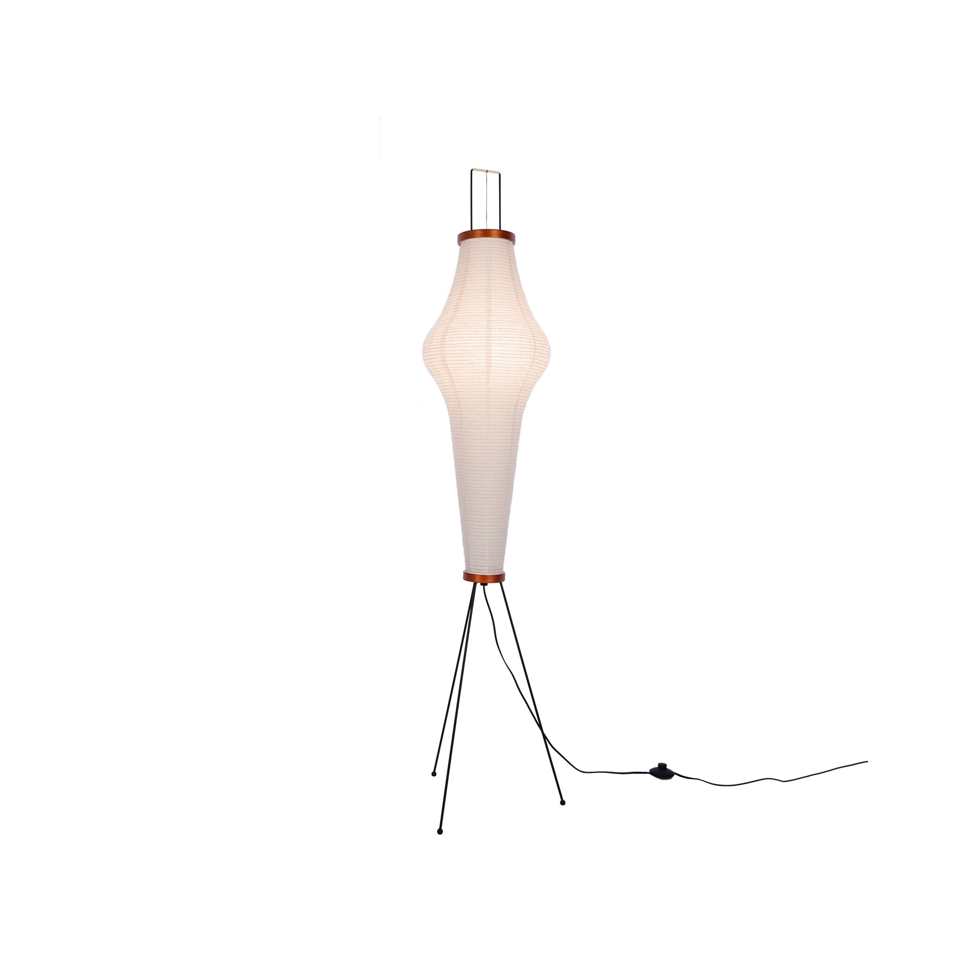 Stojací lampa AstraLume s rýžovým papírovým stínidlem a minimalistickým teplem