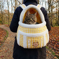 Plush Cat Carrier Bag With Dome Opening And Fleece Lining M And L Sizes | Rosalyssa