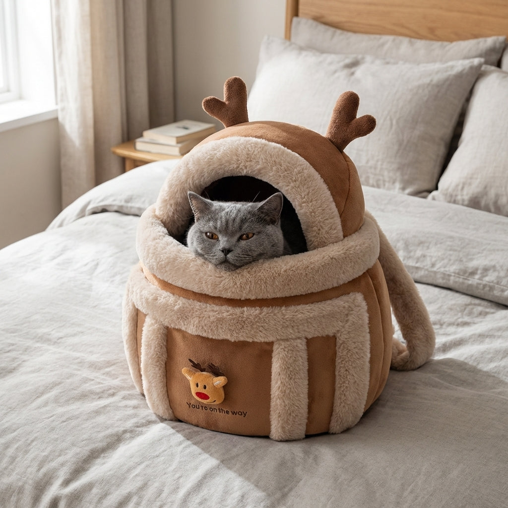 Plush Cat Carrier Bag With Dome Opening And Fleece Lining M And L Sizes | Rosalyssa