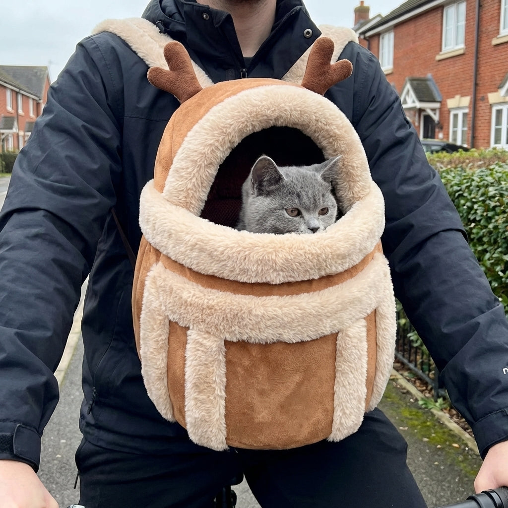 Plush Cat Carrier Bag With Dome Opening And Fleece Lining M And L Sizes | Rosalyssa