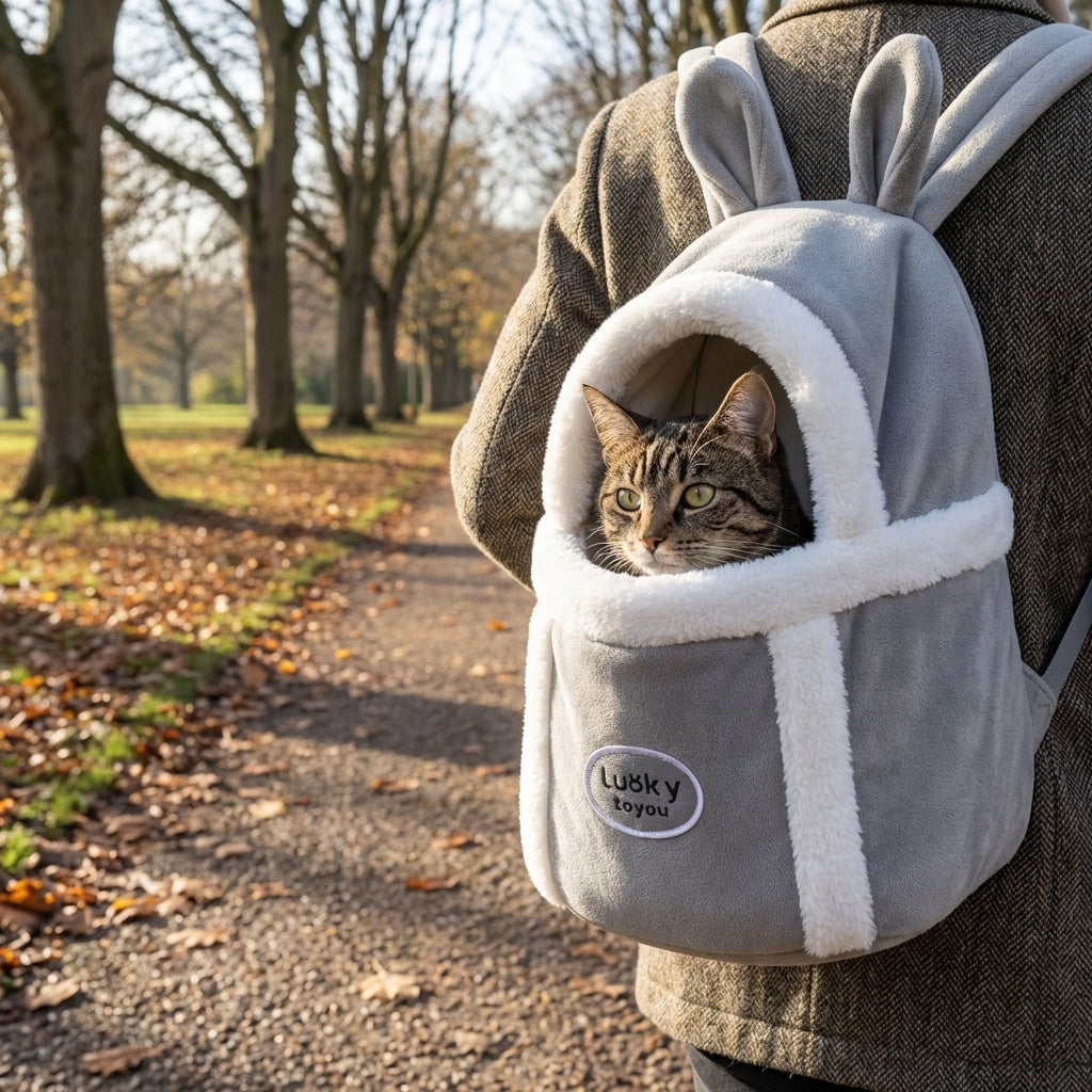 Plush Cat Carrier Bag With Dome Opening And Fleece Lining M And L Sizes | Rosalyssa