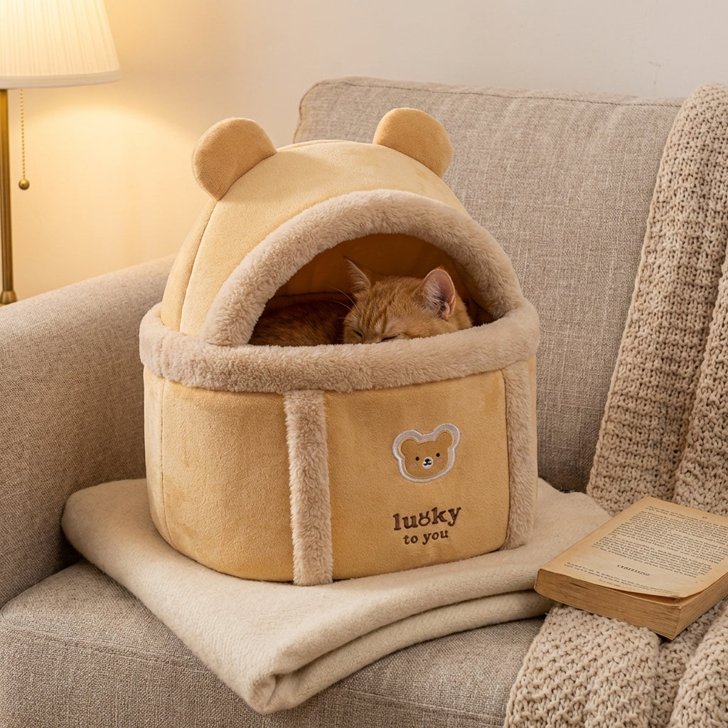 Plush Cat Carrier Bag With Dome Opening And Fleece Lining M And L Sizes | Rosalyssa