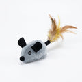 Plush Mouse Cat Toy With Feather Tail Battery Operated Grey And Orange | Rosalyssa