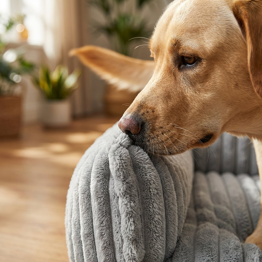 Plüschiges Sofa-Hundebett mit erhöhten Seiten und abnehmbarem Bezug, Größen S bis XL | Rosalyssa