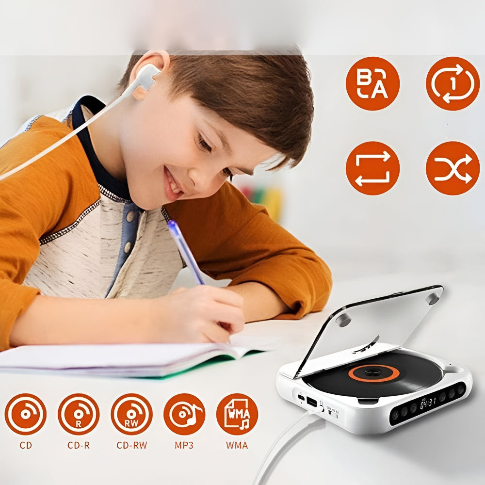 Bluetooth Portable CD Player With Anti Skip And Headphone Jack
