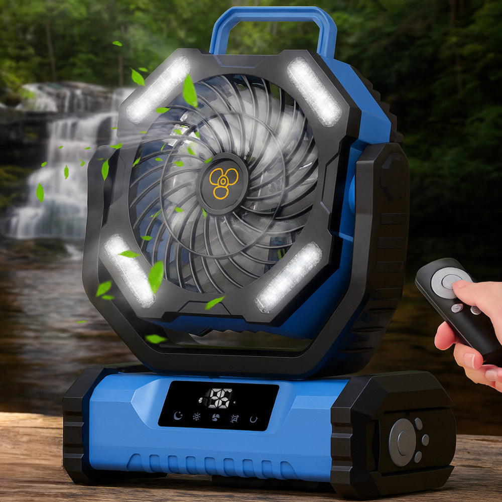 Přenosný nabíjecí ventilátor s oscilací a dálkovým ovládáním pro kempování