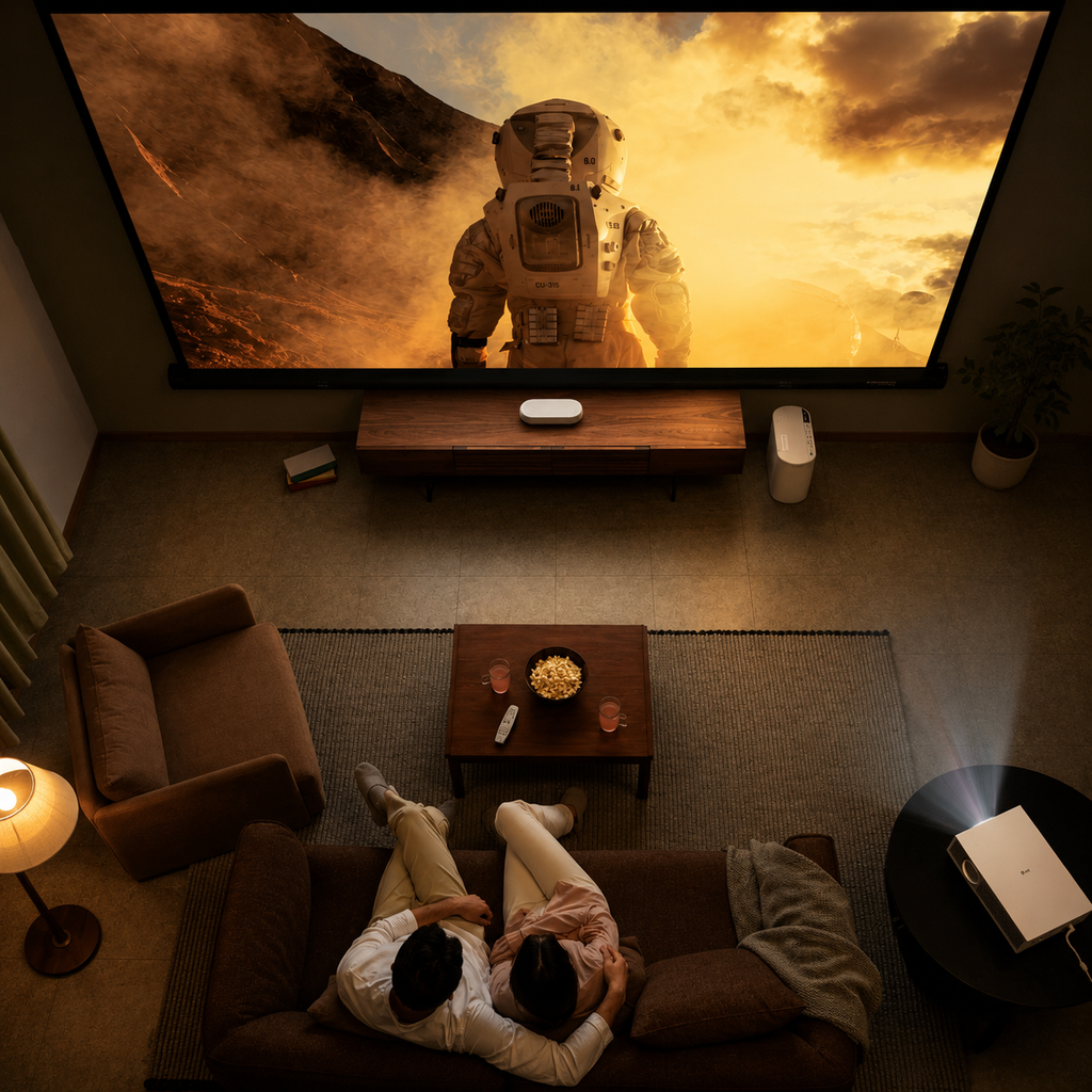 Compact WiFi 6 Portable Projector With 1080P HDMI Output