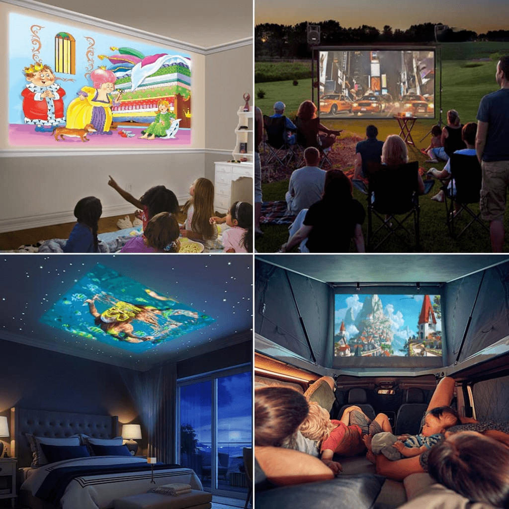 Compact WiFi 6 Portable Projector With 1080P HDMI Output