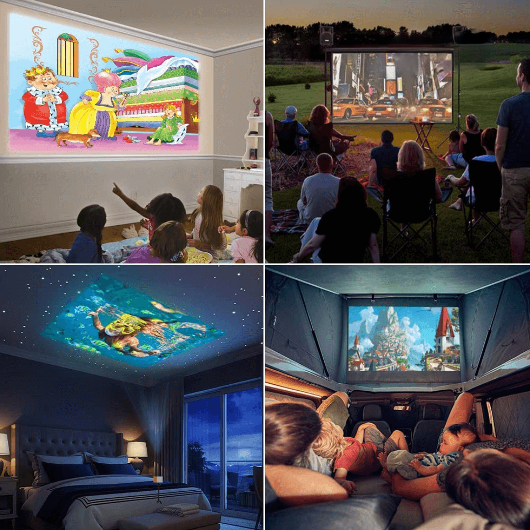 Compact WiFi 6 Portable Projector With 1080P HDMI Output