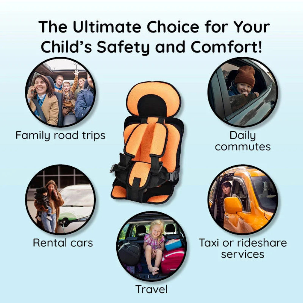 Portable Toddler Car Seat Booster With Travel Harness For Safe Rides