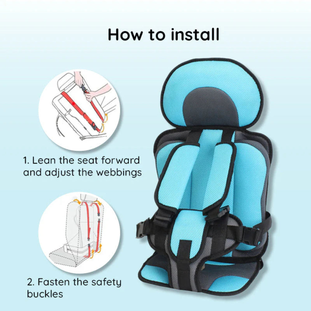 Portable Toddler Car Seat Booster With Travel Harness For Safe Rides