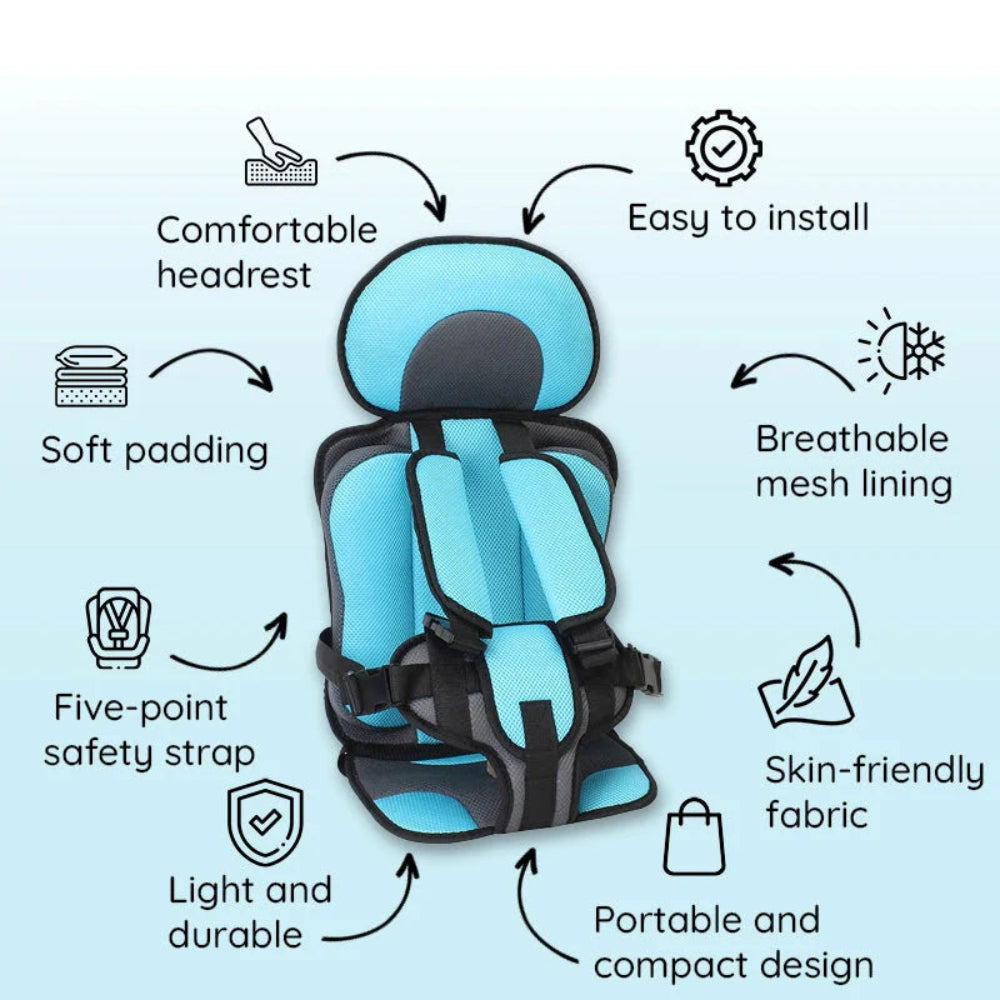 Portable Toddler Car Seat Booster With Travel Harness For Safe Rides