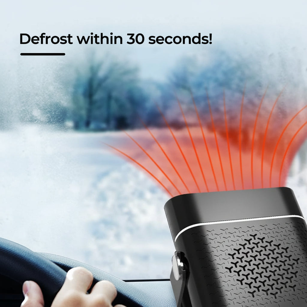 12V přenosný ohřívač do auta s rychlým ohřevem a ventilátorem pro odmrazování