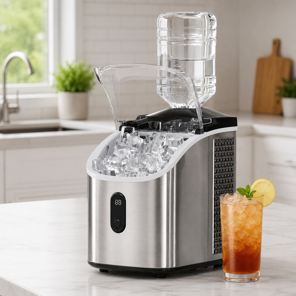 Compact Ice Maker For Countertop With Self Cleaning